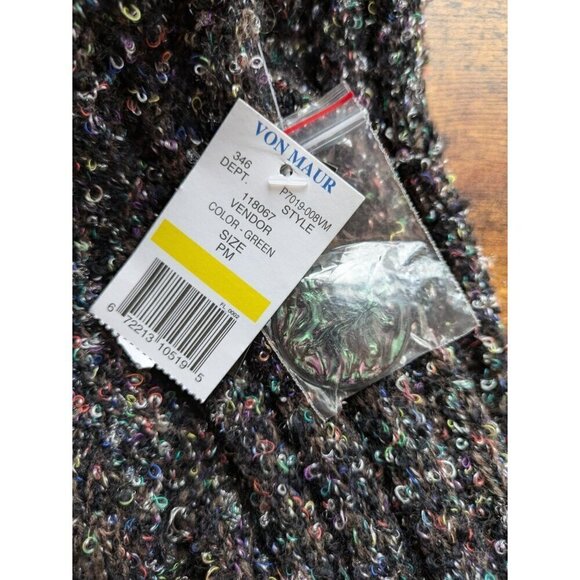 Sioni Boucle Shawl Collar Long Line Cardigan Size M Petite Brown Embroidered - Picture 9 of 13